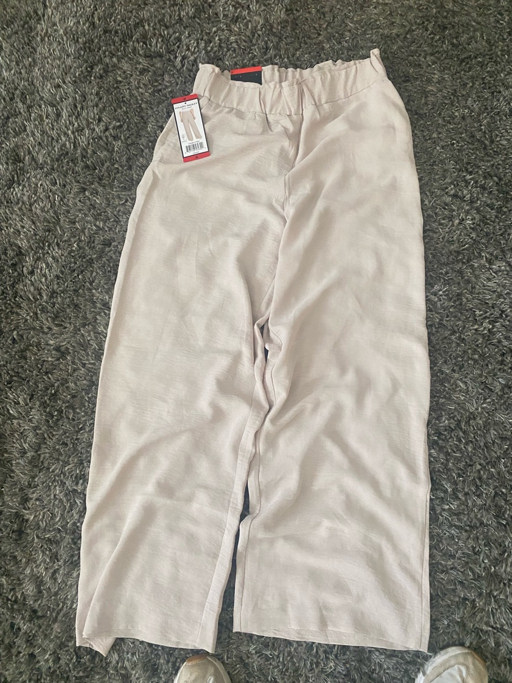 Hilary Radley Light Pink Wide-Leg Pull-On Pants